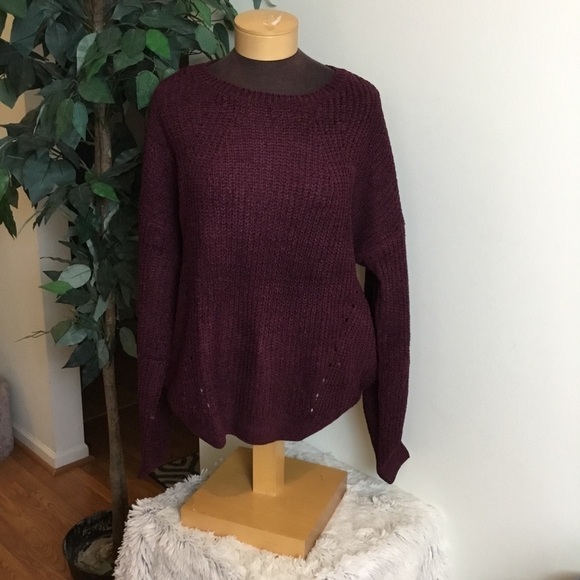 SO Matte Chenille pullover sweater XXL burgundy - Picture 1 of 13